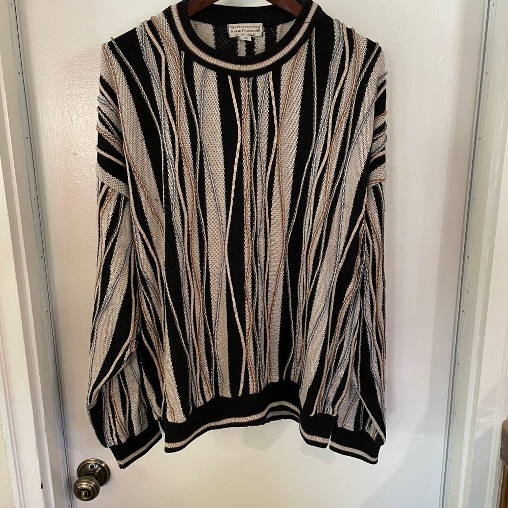 Norm Thompson L/Cotton & Linen Crew Neck/Multi-Color/Coogi Style